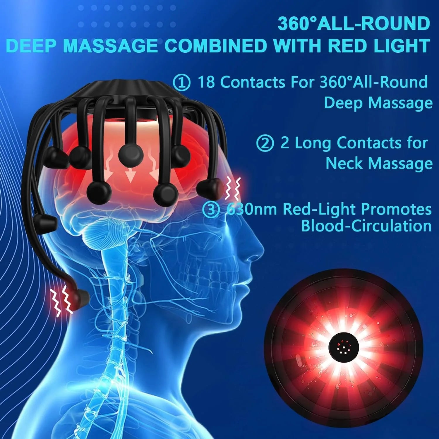 RediGlow™ Smart Head Massager 360°