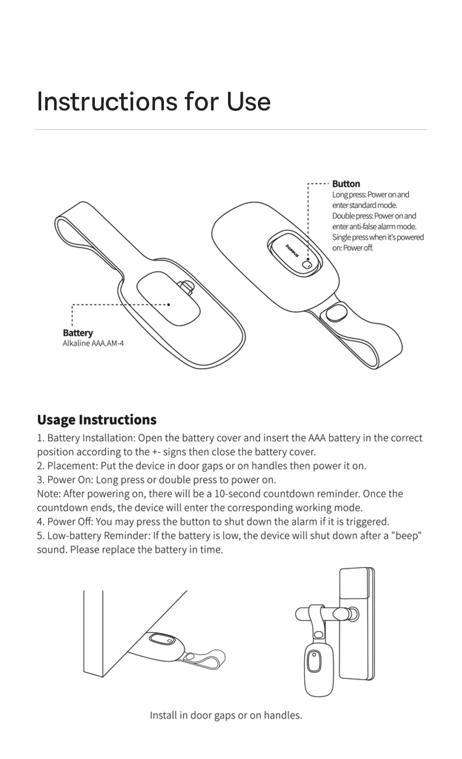 Baseus Door Stopper Alarm