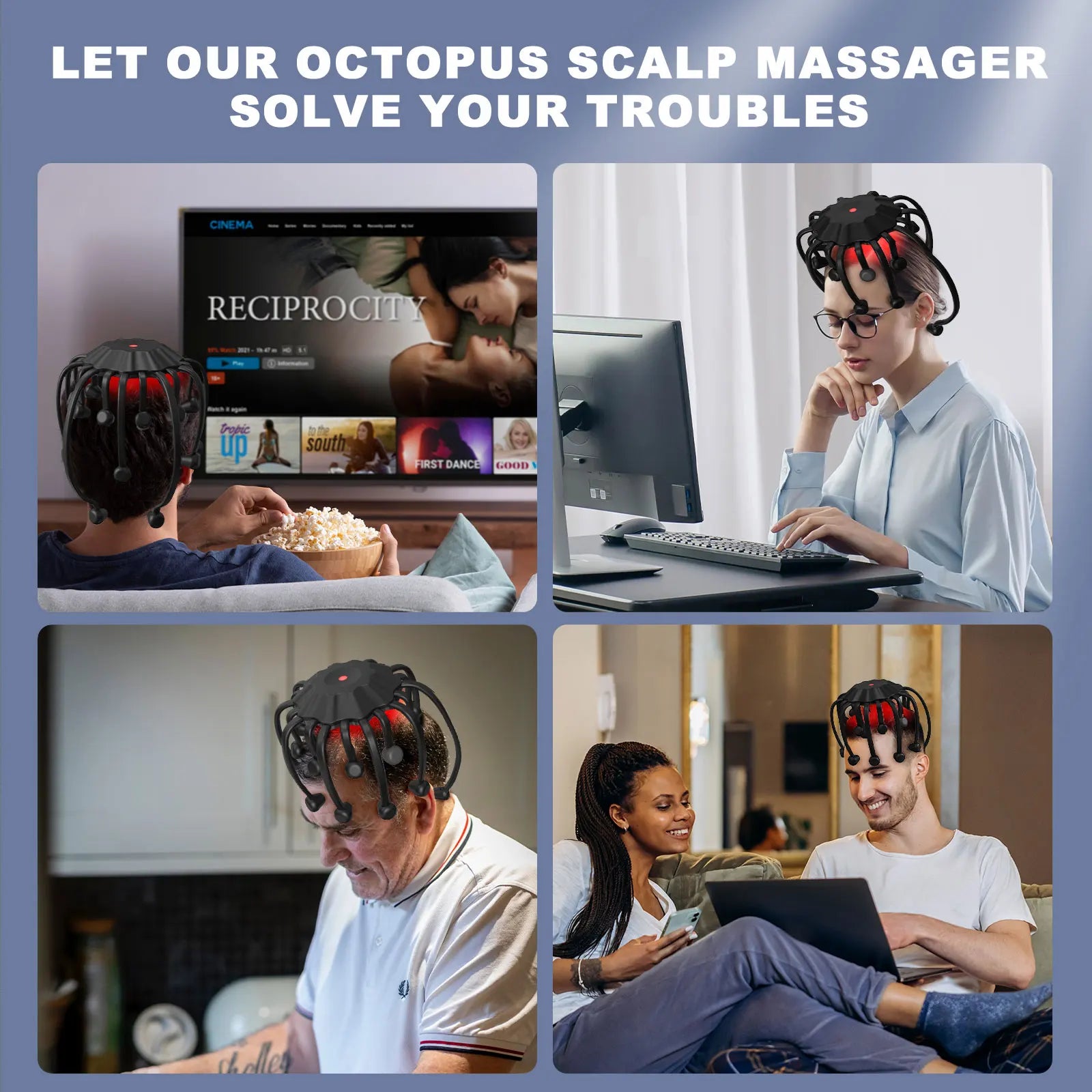 RediGlow™ Smart Head Massager 360°